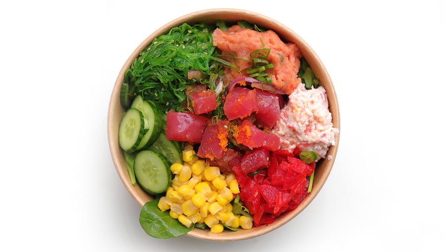 Yo Ahi Tuna — tuna, spicy tuna, crab, packed fresh.